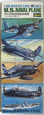 Hasegawa 1/700 US Naval Planes F4U Corsair / SB2C Helldiver / F6F Hellcat / TBF Avenger, WL100 plastic model kit